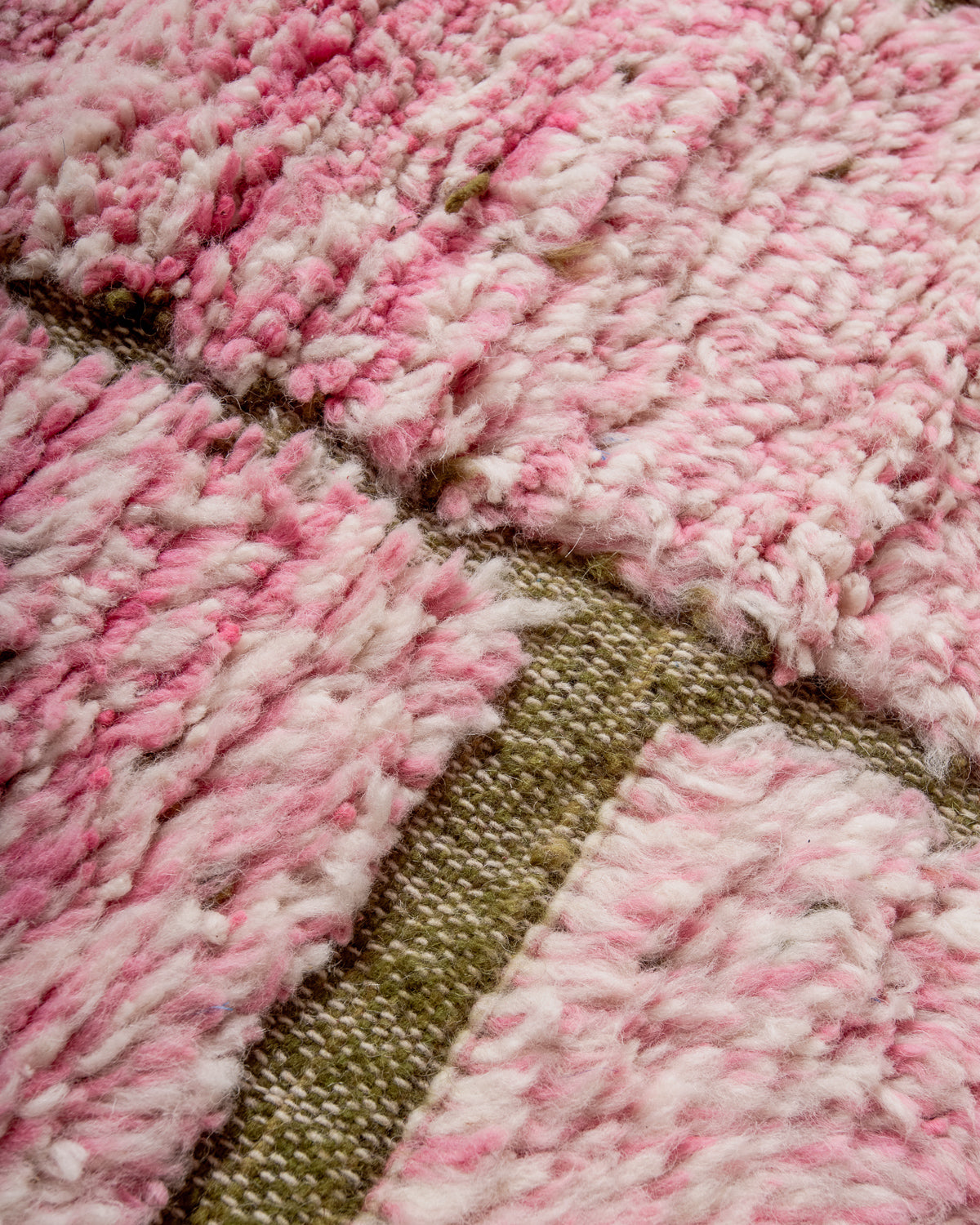 Modern, designer, handcrafted Berber rug from Morocco. Beniourain carpet with beautiful colours and patterns and fluffy wool texture.
